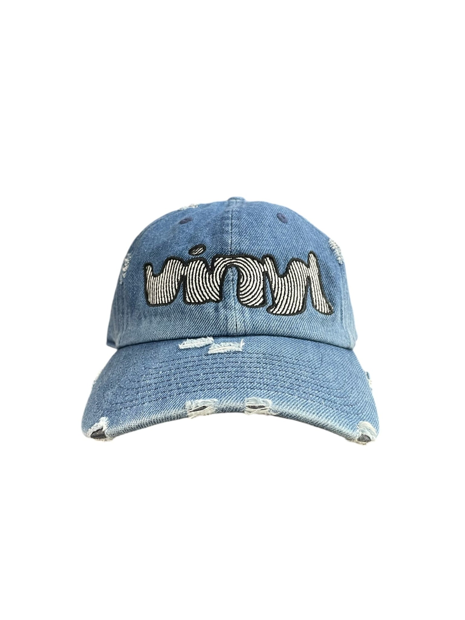 Vinyl Spiral Logo Washed Blue Denim Dad Hat