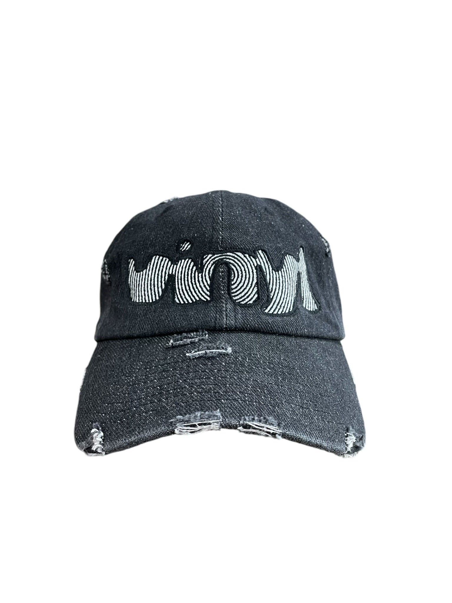 Vinyl Spiral Logo Washed Black Denim Dad Hat