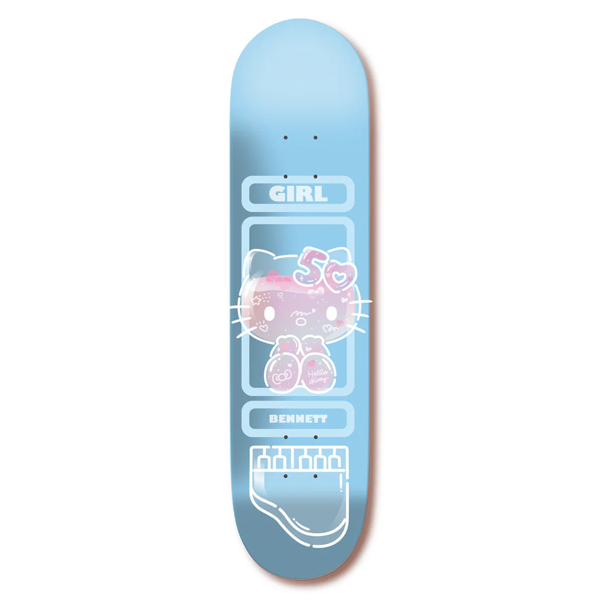 Girl Bennett Hello Kitty 50th Anniversary Skate Deck - (8.0 Twin Tip)