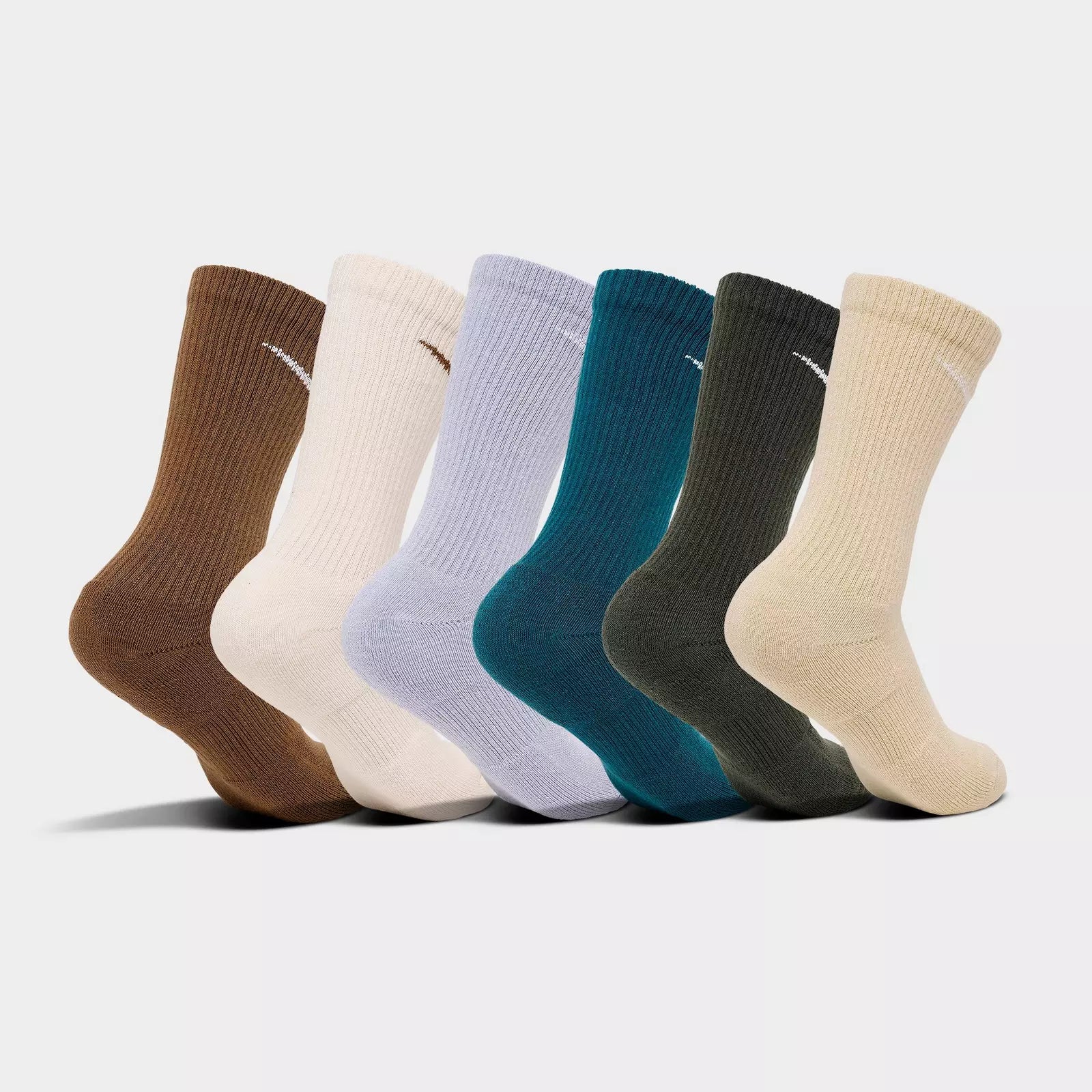 Nike Everyday Plus Cushioned 6 Pack Socks - (multi color Blue/Brown)